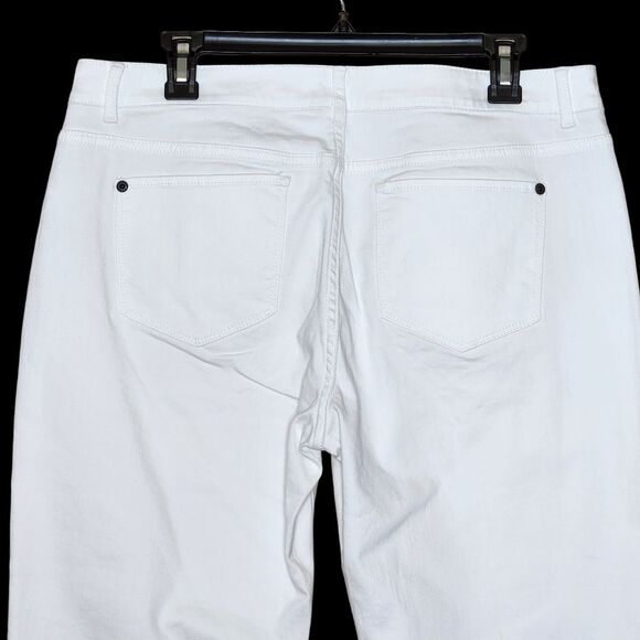 J. Jill Slim Boyfriend White Denim Straight Leg Jeans Women's Size 12 Petite - Picture 6 of 12